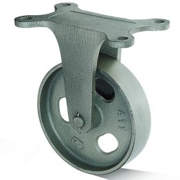Roata din fonta, rulment alunecare, carcasa fixa, WLL=450 kg, D=125 mm