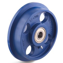 Roata din fonta cu buza de bandaj, rulment cu bila, WLL=2000 kg, D=250 mm