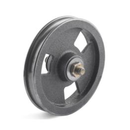 Roata pentru cablu cu ax din fonta, rulment cu role, WLL=75 kg, D=105 mm
