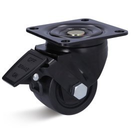 Roata poliamida, janta poliamida, carcasa pivotanta cu frana, WLL=500 kg, D=65 mm