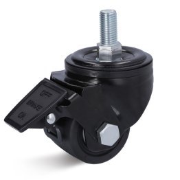 Roata poliamida, janta poliamida, carcasa pivotanta cu frana si alezaj cu stift, WLL=300 kg, D=50 mm