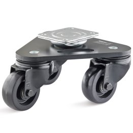 Roata tripla pivotanta SHOWBIZ din poliuretan rigid, WLL=450 kg, D=80 mm
