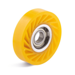 Rola presare cu rulment cu bila, poliuretan galben, D=100 mm