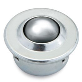 Rola de transfer cu guler, carcasa din INOX, bila INOX, inel prindere integrat, WLL=100 kg