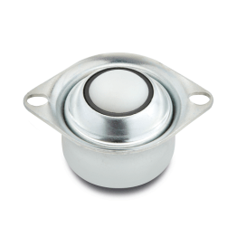 Rola de transfer cu flansa superioara, carcasa tabla otel zincat, bila poliamida, WLL=25 kg