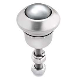 Rola de transfer cu tija filetata lunga, carcasa INOX, bila INOX, WLL=55 kg