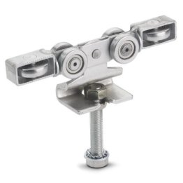 Carucior transport cu tija filetata si ghidaj sina C otel zincat H40