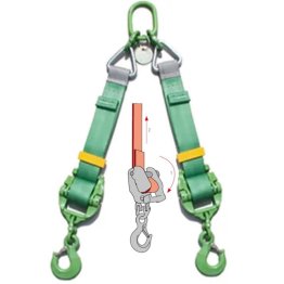 Sistem de ridicare cu chingi cu 2 brate cu lungime reglabila, WLL=2800 kg, L1=2000 mm