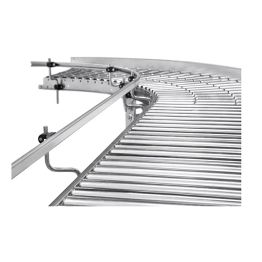 Mana curenta curbata 45° conveior gravitational LIGHT DUTY, fixare pe o parte