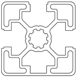 Profil aluminiu standard industrial 45x45 Seria2, Sistem 45 LIGHT Canal 10, 1 latura inchisa