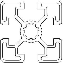 Profil aluminiu standard industrial 45x45 Seria 2, Sistem 45 LIGHT Canal 10