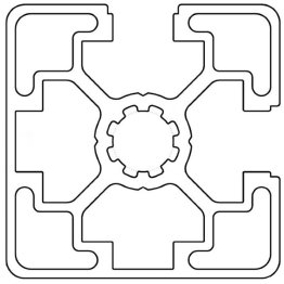 Profil aluminiu standard industrial 45x45 Seria 2, Sistem 45 LIGHT Canal 10, 2 laturi alaturate inchise