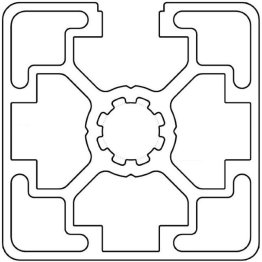 Profil aluminiu standard industrial 45x45 Seria 2, Sistem 45 LIGHT Canal 10, 3 laturi inchise