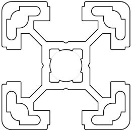 Profil aluminiu standard industrial 40x40 Seria 2, Sistem 40 LIGHT canal 10