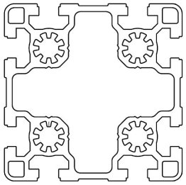 Profil aluminiu standard industrial 90x90 Seria 2, Sistem 45 LIGHT Canal 10