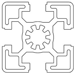 Profil aluminiu standard industrial 45x45 Seria 2, Sistem 45 Canal 10