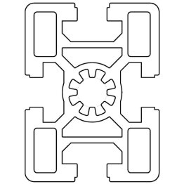 Profil aluminiu standard industrial 45x60 Seria 2, Sistem 45 Canal 10