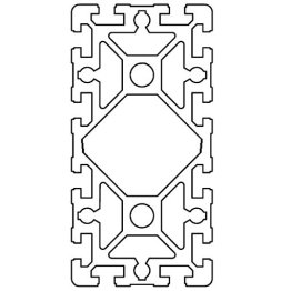Profil aluminiu standard industrial 90x180 Seria 2, Sistem 45 Canal 10