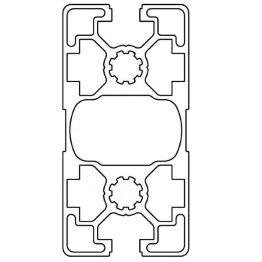 Profil aluminiu standard industrial 45x90 Seria 2, Sistem 45 LIGHT Canal 10, 2 laturi paralele inchise