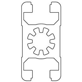 Profil aluminiu standard industrial 22.5x45 Seria 2, Sistem 45 Canal 10