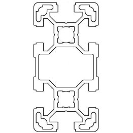 Profil aluminiu standard industrial 40x80 Seria 2, Sistem 40 LIGHT Canal 10