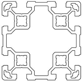 Profil aluminiu standard industrial 80x80 Seria 2, Sistem 40 LIGHT Canal 10