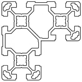 Profil aluminiu standard industrial 40x80x80 Seria 2, Sistem 40 LIGHT Canal 10