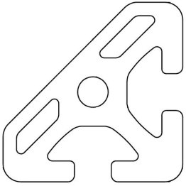 Profil aluminiu compatibil ITEM 40x40x45 Sistem 40 Canal 8, Profil tesit 45°