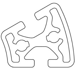 Profil aluminiu compatibil ITEM 40RR30 Sistem 40 canal 8, Profil rotungit segment 30°