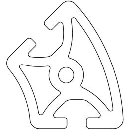 Profil aluminiu compatibil ITEM 40RR45 Sistem 40 canal 8, Profil rotungit segment 45°