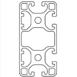 Profil aluminiu compatibil ITEM 40x80 Sistem 40 LIGHT Canal 8, 1 Latura lunga inchisa