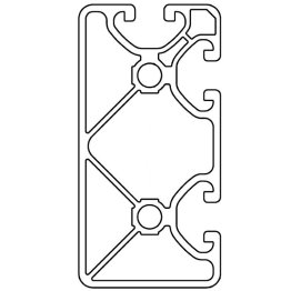 Profil aluminiu compatibil ITEM 40x80 Sistem 40 ECO Canal 8, 1 latura inchisa