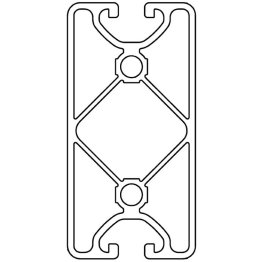 Profil aluminiu compatibil ITEM 40x80 Sistem 40 ECO Canal 8, 2 laturi paralele inchise