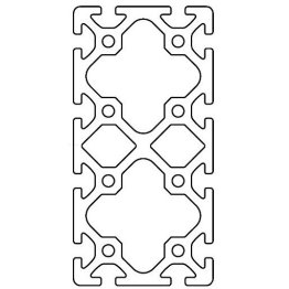 Profil aluminiu compatibil ITEM 80x160 Sistem 40 Canal 8