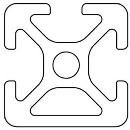 Profil aluminiu compatibil ITEM 20x20 Sistem 20 canal 5, 1 latura inchisa