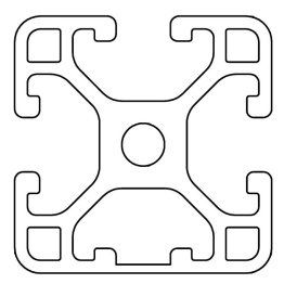 Profil aluminiu compatibil ITEM 30x30 Sistem 30 LIGHT Canal 6, inchis pe 1 latura