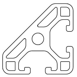 Profil aluminiu compatibil ITEM 30x30x45° Sistem 30 LIGHT canal 6, Profil tesit 45°