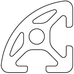 Profil aluminiu compatibil ITEM 20R90 Sistem 20 canal 5, Profil rotund segment 90°