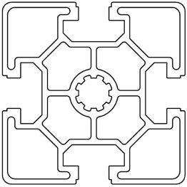 Profil aluminiu standard industrial 60x60 Seria 2, Sistem 60 LIGHT Canal 10