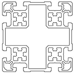 Profil aluminiu standard industrial 100x100 Seria 2, Sistem 50 LIGHT Canal 10