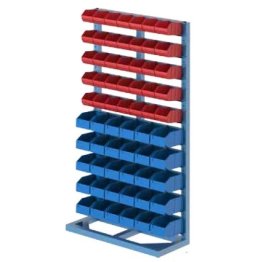 Stand fix depozitare cu 65 cutii plastic pe 10 rafturi 1000x400x1800mm