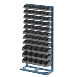 Stand fix depozitare cu 71 cutii plastic pe 11 rafturi 1000x400x1800mm