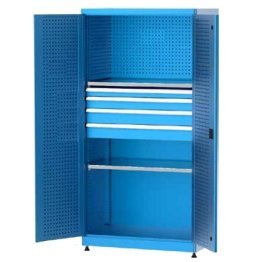 Dulap metalic cu panou scule, 4 sertare si 2 rafturi, 1010x615x2000