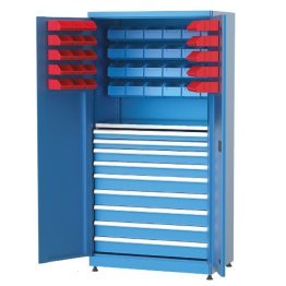 Dulap metalic cu 9 sertare, 1 raft sim 54 cutii depozitare, 1010x615x2000mm