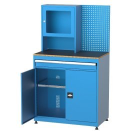 Dulap calculator industrial pentru monitor 17" cu 1 sertar, 1 raft si panou scule 1010x570x1700mm