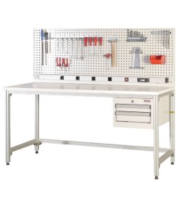 Banc de lucru profil aluminiu cu 2 sertare si panou scule 1700x650x850mm