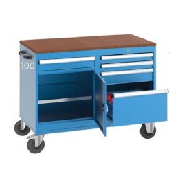 Banc de lucru mobil cu 5 sertare si 1 raft depozitare 12 scule CNC