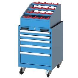 Dulap metalic mobil cu 5 sertare si stand scule CNC 560x570mm