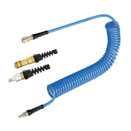 Furtun spiralat MODY cu racord rapid rotativ si niplu DN 5, albastru, 6 mm