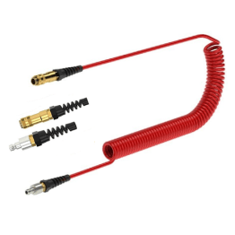 Furtun spiralat MODY cu racord rapid rotativ si niplu DN 5, rosu, 6 mm